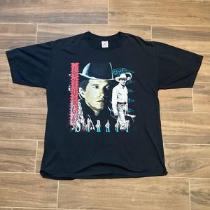 Vintage 1993 George Strait Tour T Shirt Sz XL Black Double Sided